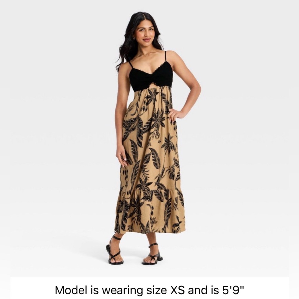 Women’s beaded strap printed maxi dress - A New Day (target)